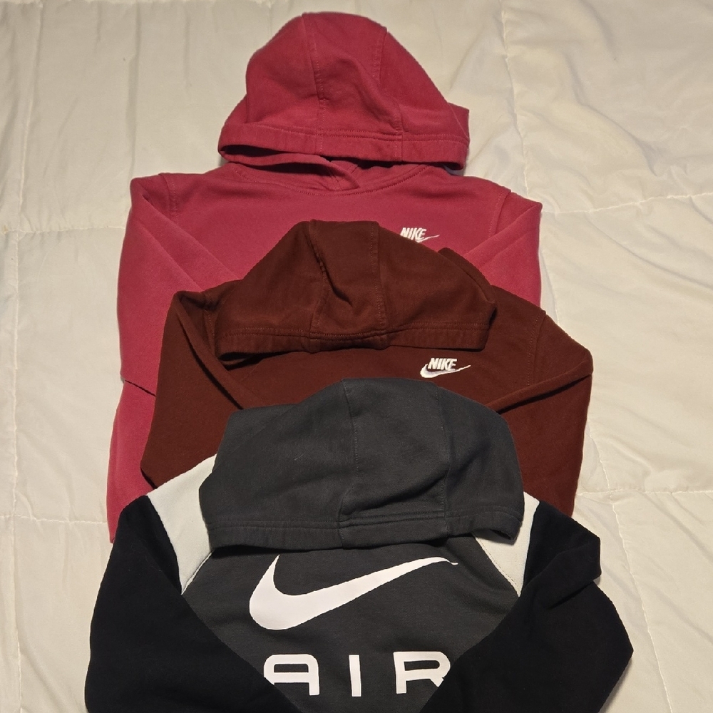 Nike Hoodies in Pink, Maroon, and Black